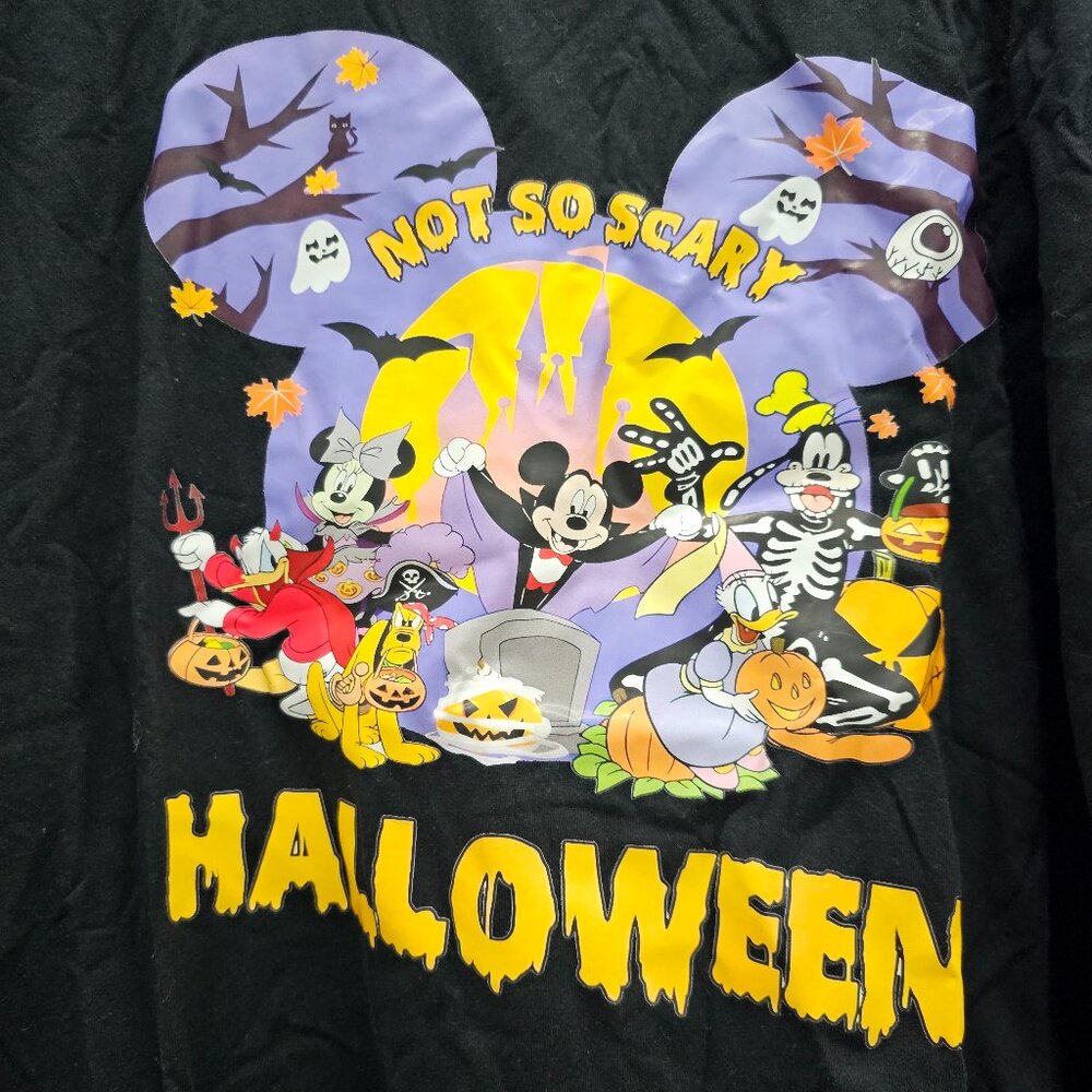 Men's Black Mickey & Minnie Halloween Graphic T-Shirt (4XL) - Picture 4 of 7